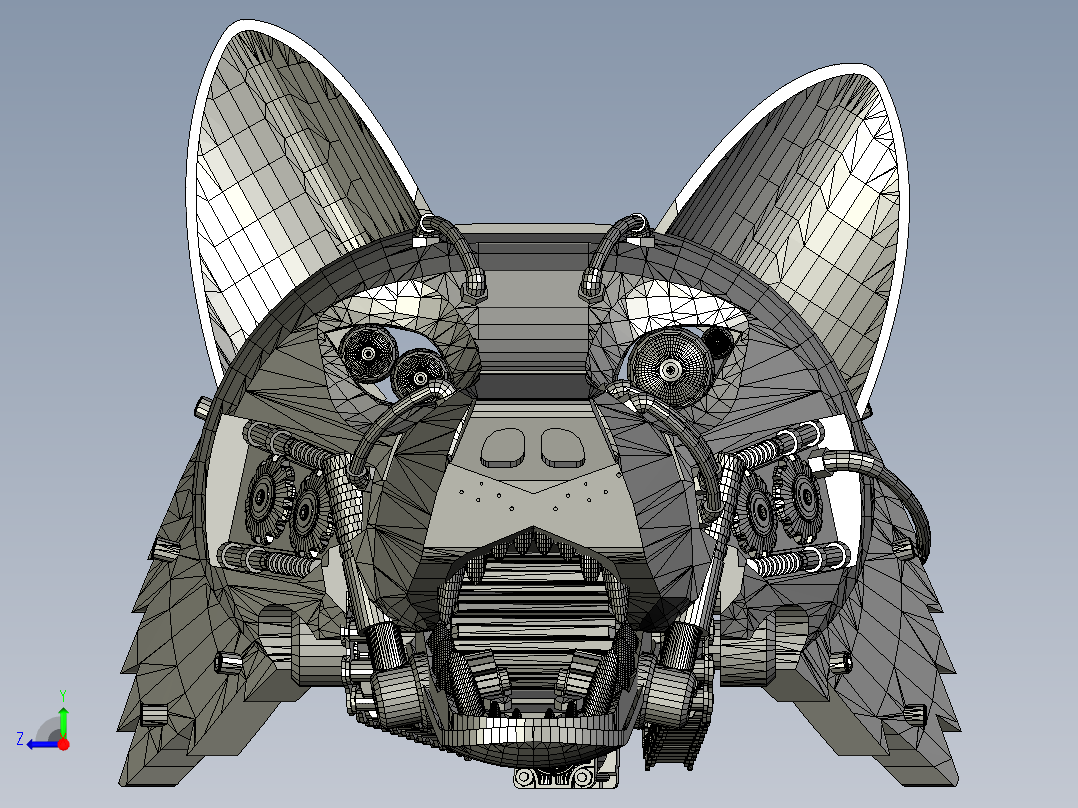 狼头-机械右视图