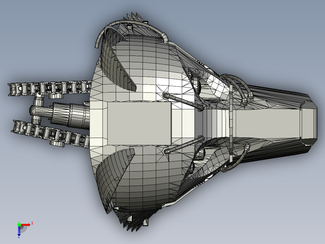 狼头-机械俯视图