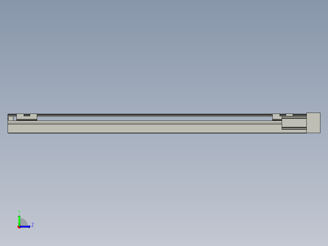 直线模组LHA6-S750-R-100W(16丝杆)设计图纸左视图