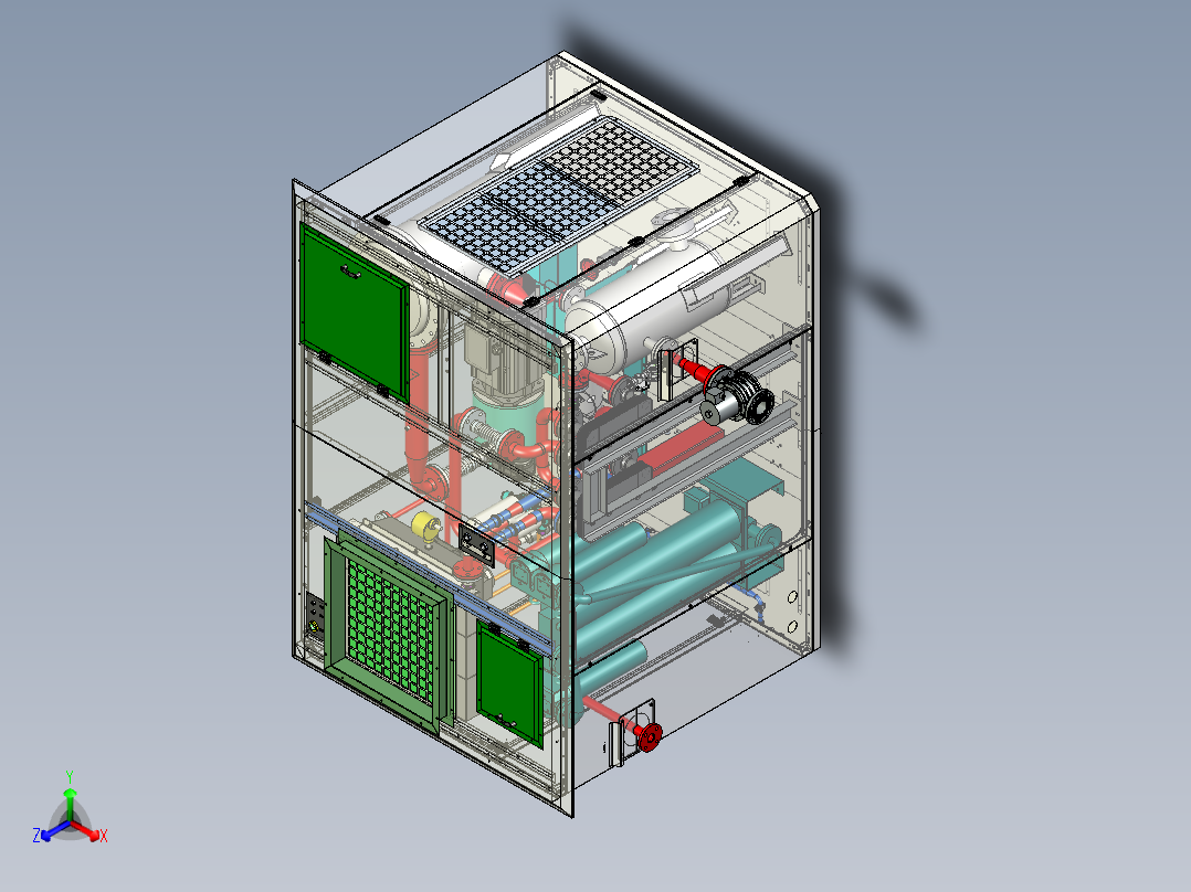 沼气注入燃气网的沼气压缩机系统正等轴测图