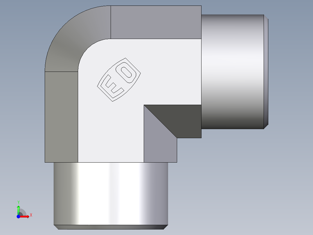 卡套式工业通用硬管接头EO_Union_elbow_W16SCFX前视图
