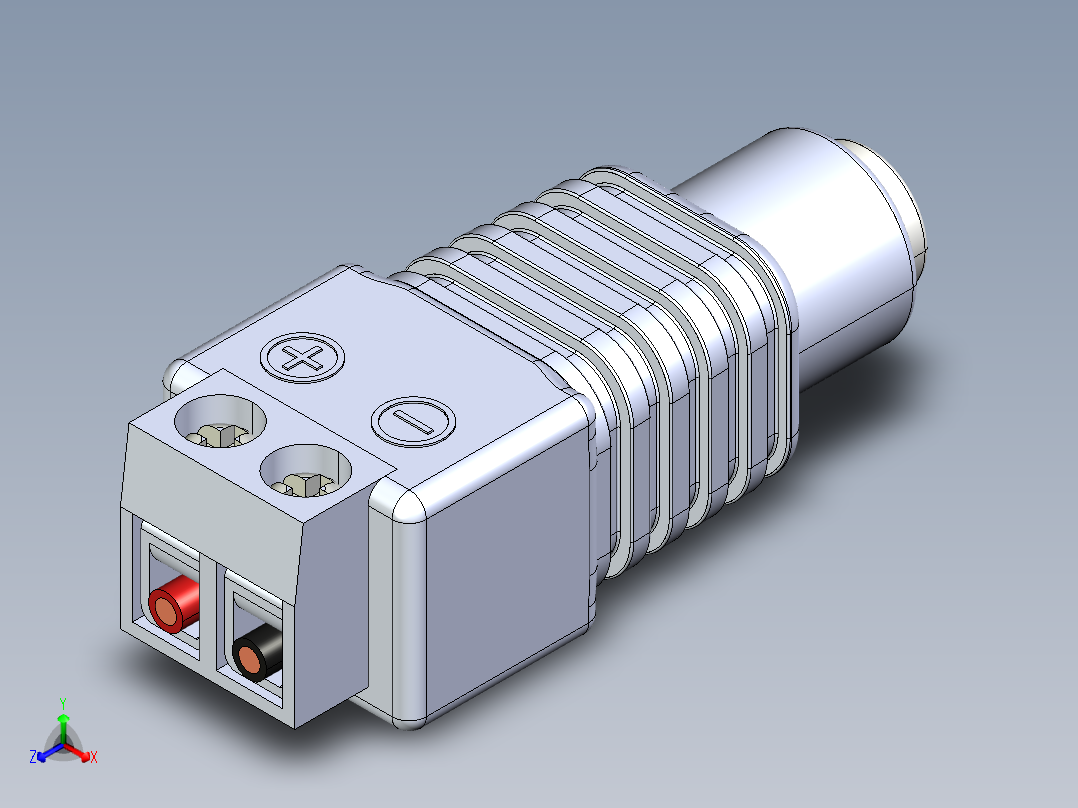 电容器 二极管 电阻器-IGES Barrel-Jack Socket Terminal正等轴测图