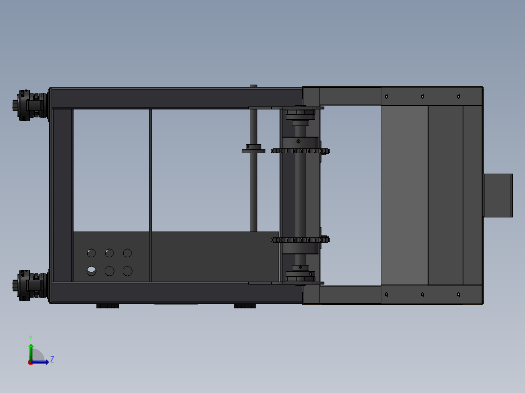 非标隧道式自动恒温烘箱3D图纸 自动化设备3D图纸3D模型左视图