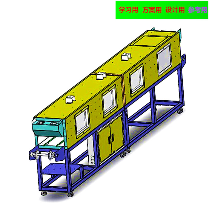 非标隧道式自动恒温烘箱3D图纸 自动化设备3D图纸3D模型