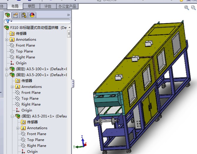 非标隧道式自动恒温烘箱3D图纸 自动化设备3D图纸3D模型