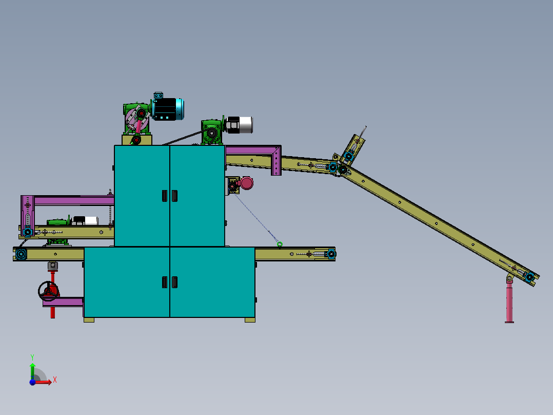 直立棉机（sw17可编辑+工程图）前视图