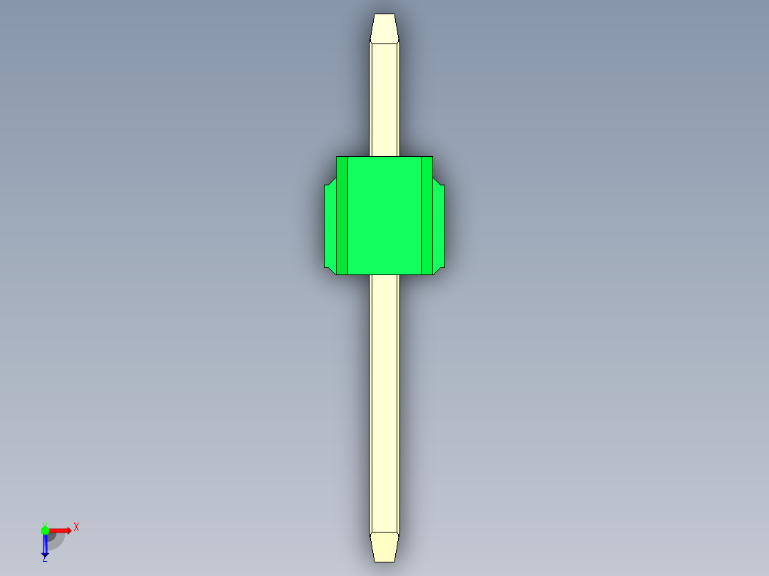 彩色公头100mil（2.54mm）系列-DS1021_green_1x01p_100mil_Type1_rev1.0俯视图
