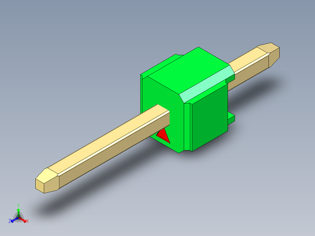 彩色公头100mil（2.54mm）系列-DS1021_green_1x01p_100mil_Type1_rev1.0正等轴测图