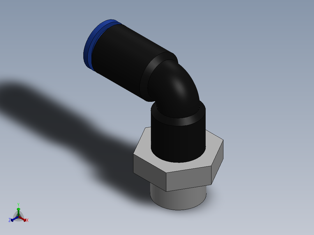 Ø4 x 1-8G COTOVELO 90° MACHO GIRAT. (C02470418)正等轴测图