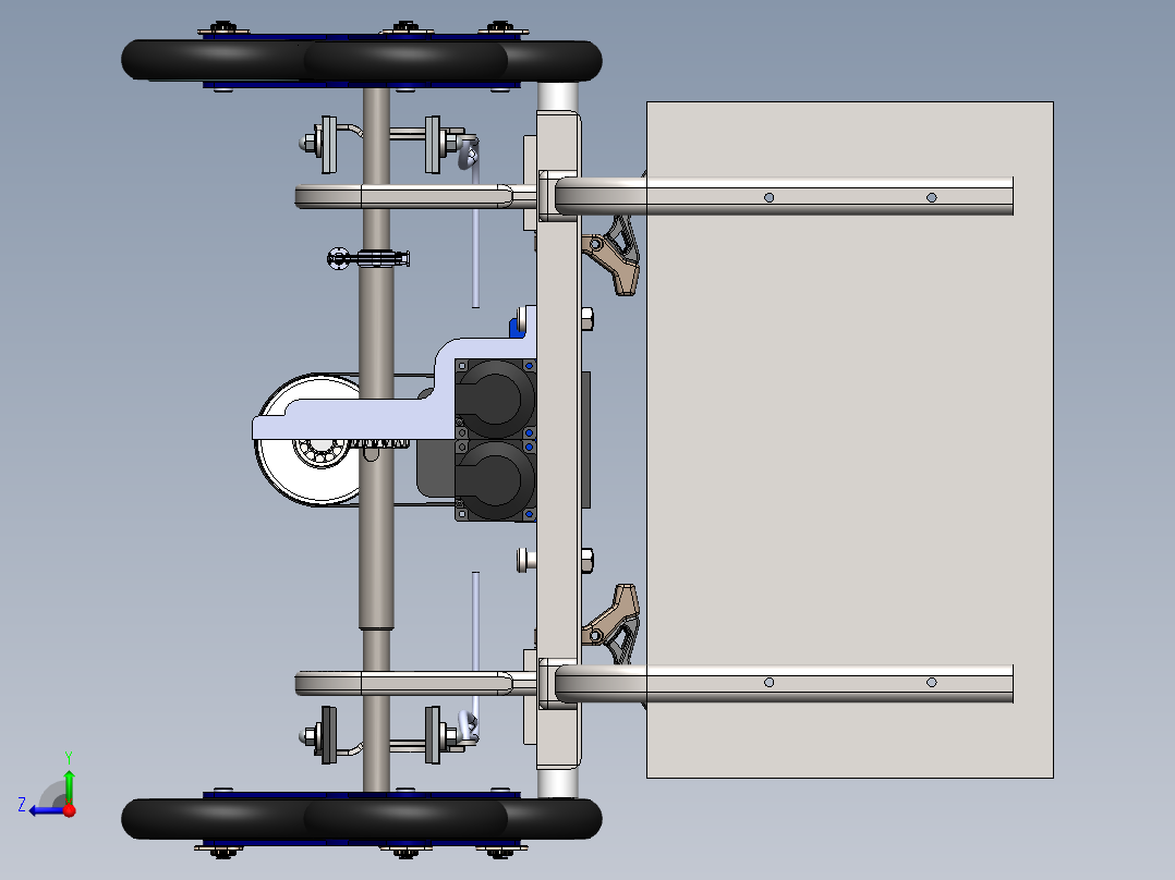 电动爬楼助力车结构设计含三维二维说明书右视图