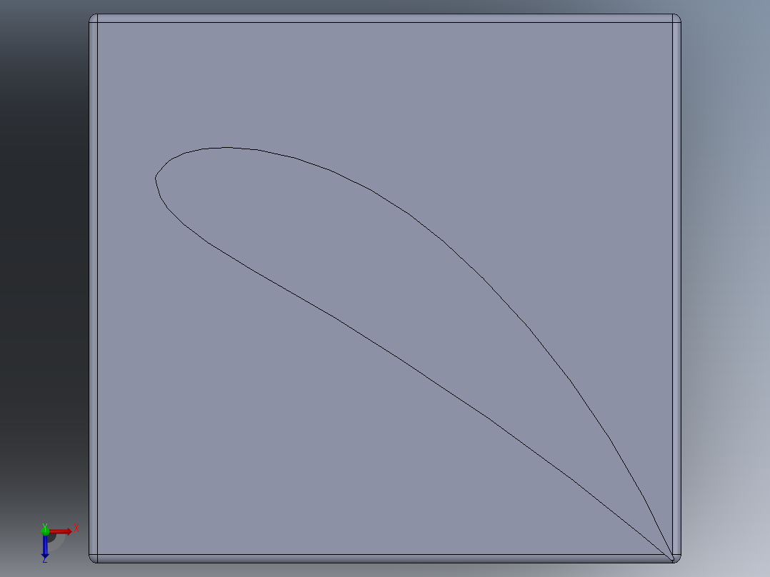 燃气轮机叶片---模型格式为 sw igs俯视图