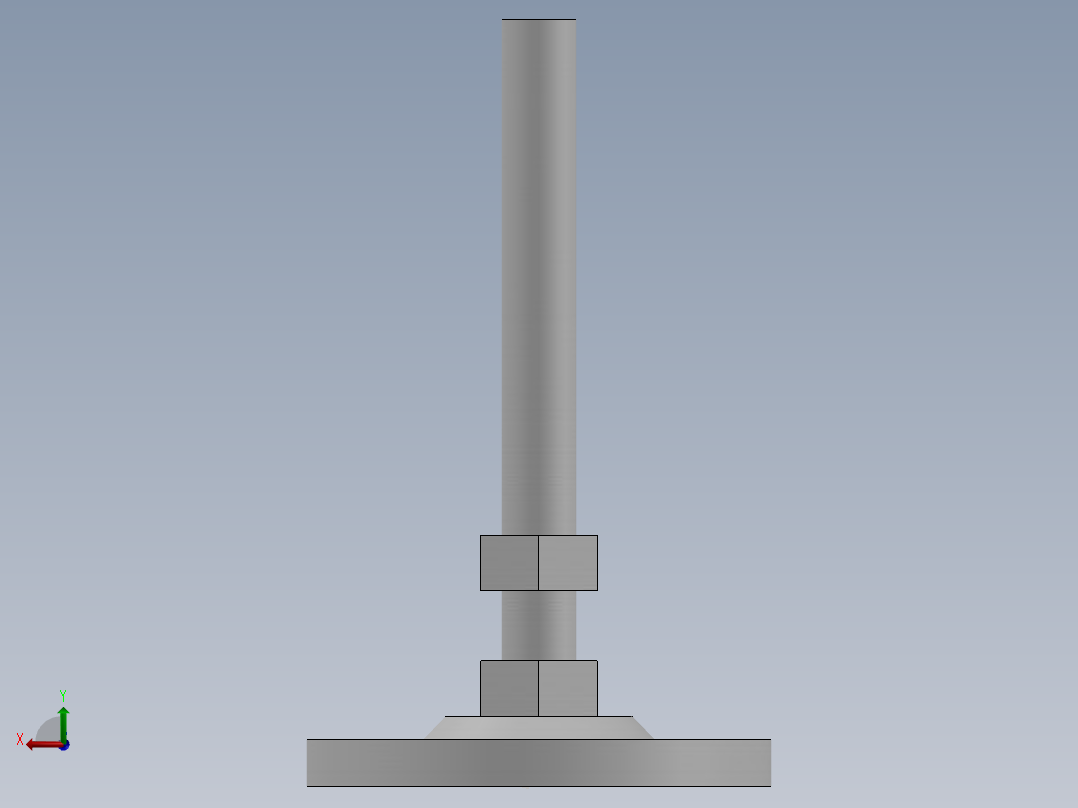 XY2018-FZJ-L07 M16x100金属调整脚蹄带地脚孔(高度差54)后视图