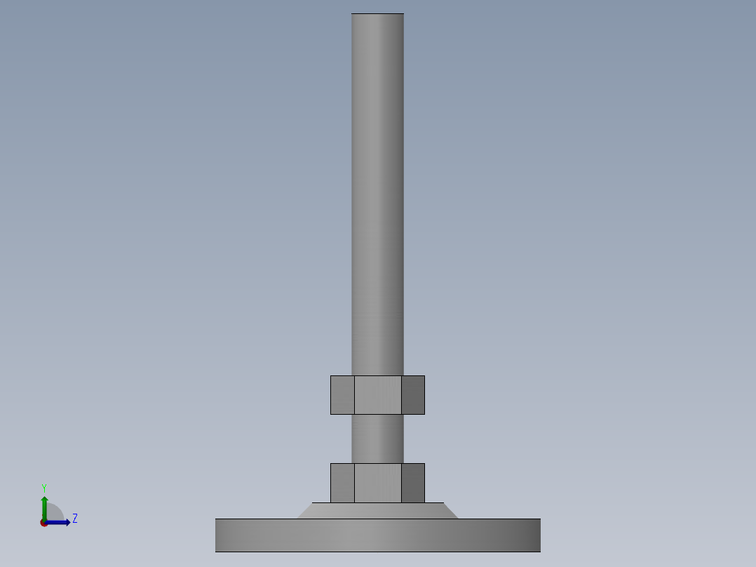 XY2018-FZJ-L07 M16x100金属调整脚蹄带地脚孔(高度差54)左视图