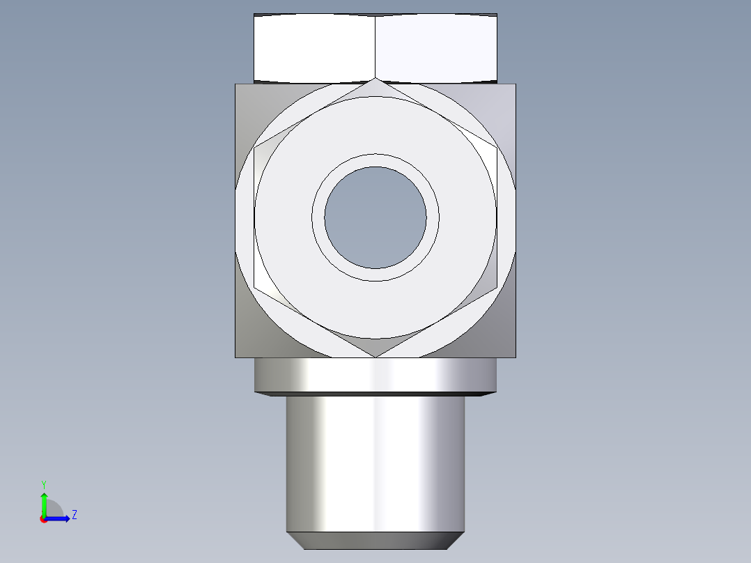 卡套式工业通用硬管接头EO_High_pressure_banjo_tee_TH10LM71左视图