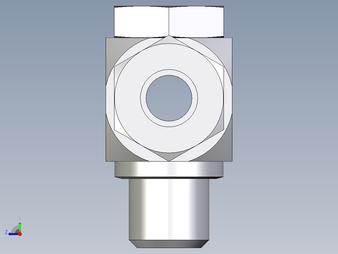 卡套式工业通用硬管接头EO_High_pressure_banjo_tee_TH10LM71右视图