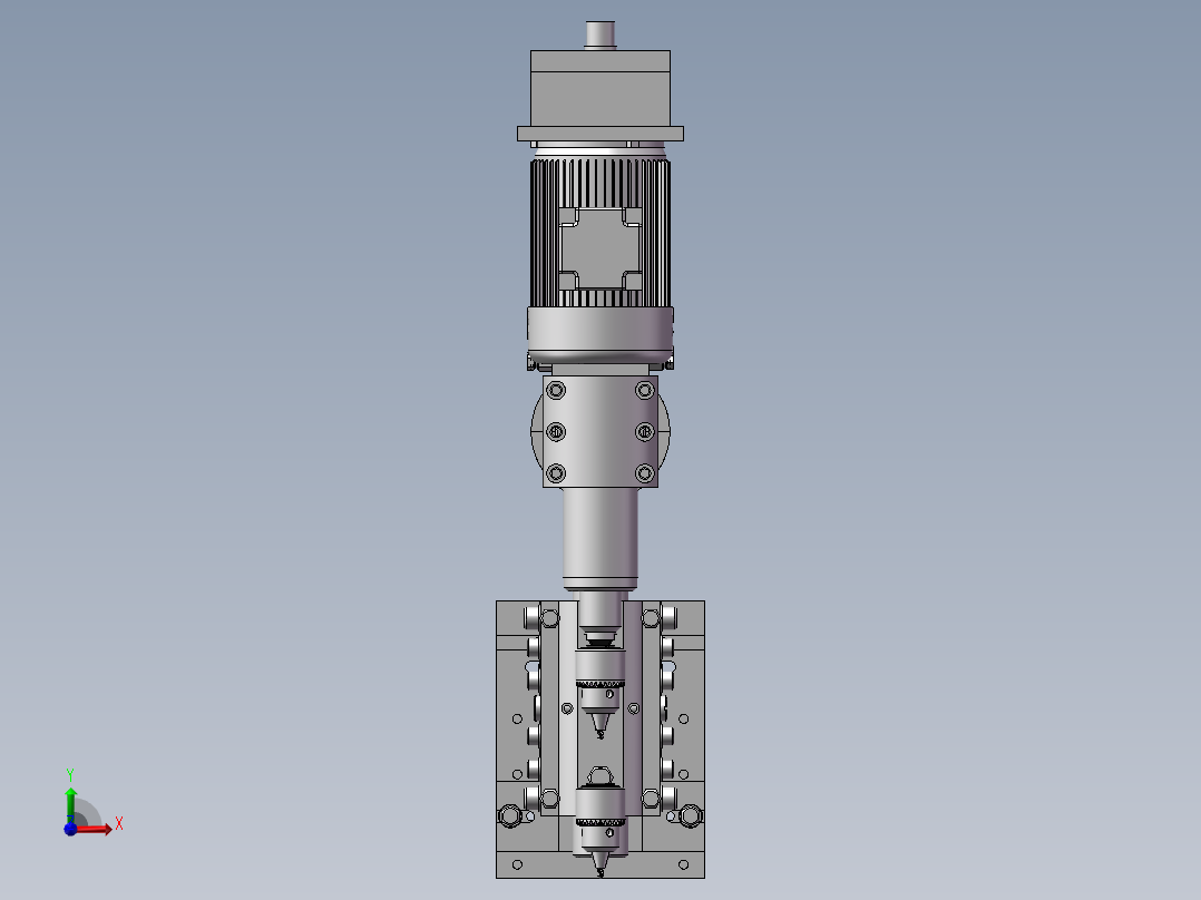 钻头调整机构前视图