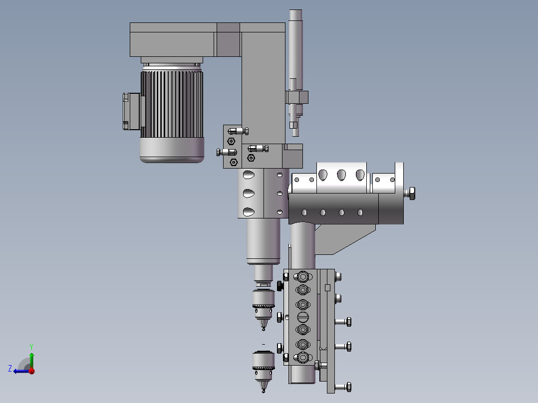 钻头调整机构右视图