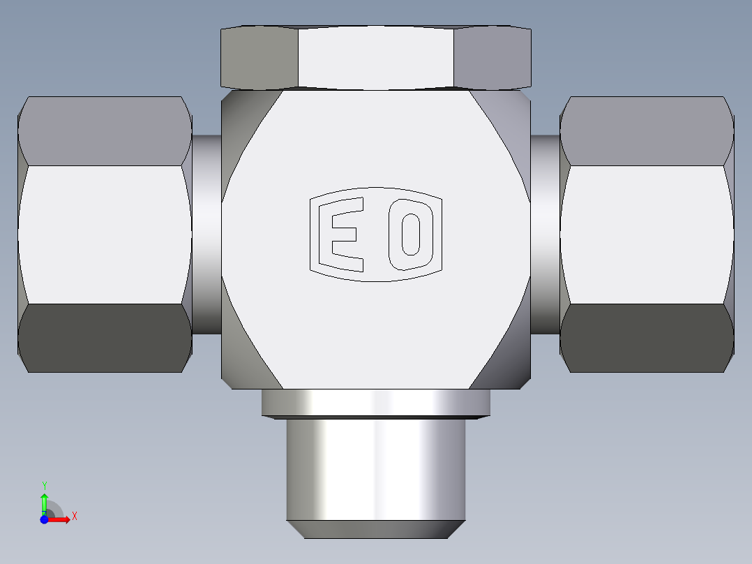 卡套式工业通用硬管接头EO_High_pressure_banjo_tee_TH12ZSMCF前视图