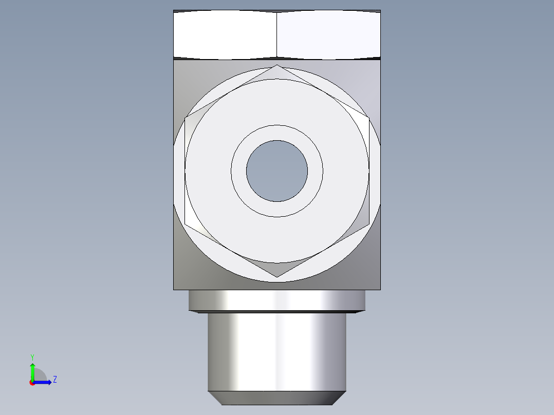卡套式工业通用硬管接头EO_High_pressure_banjo_tee_TH12ZSMCF左视图