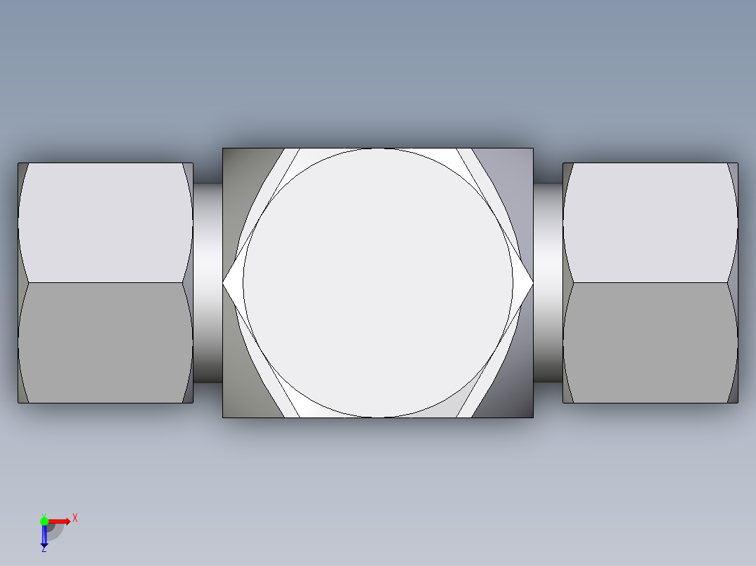 卡套式工业通用硬管接头EO_High_pressure_banjo_tee_TH12ZSMCF俯视图
