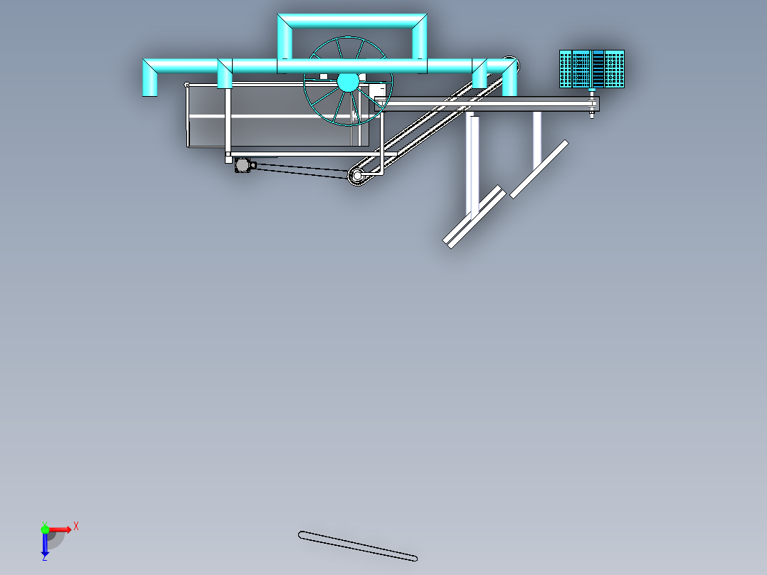 水面垃圾清理船设计三维SW模型Solidworks图纸3D数据SW建模俯视图