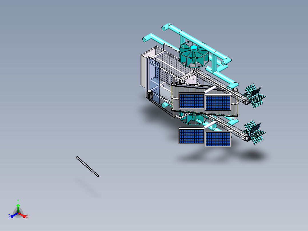 水面垃圾清理船设计三维SW模型Solidworks图纸3D数据SW建模正等轴测图