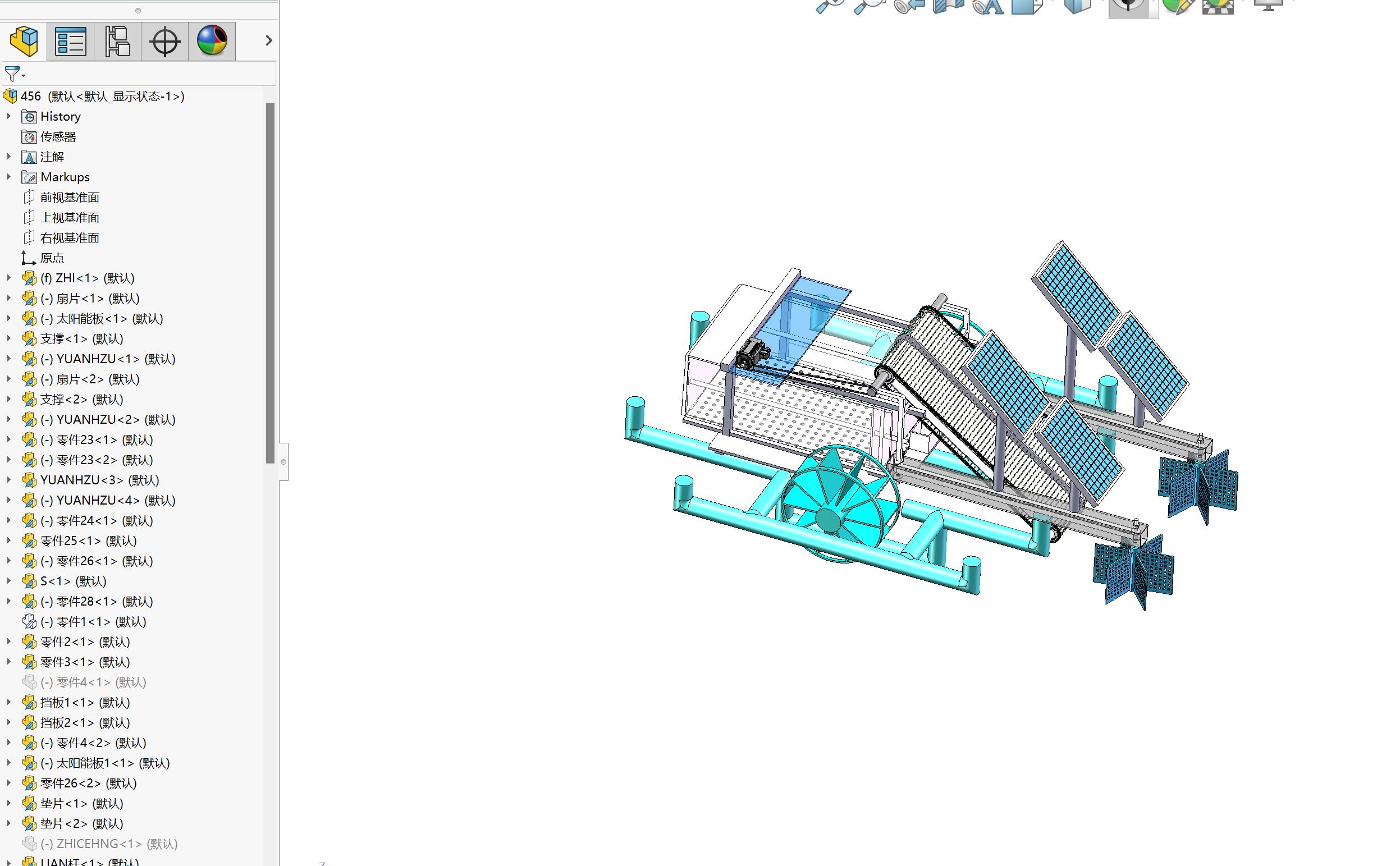 水面垃圾清理船设计三维SW模型Solidworks图纸3D数据SW建模