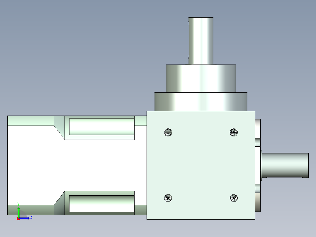 换向器PW70垂直输出 PLX60-L1 14-50-70-M4.stp左视图