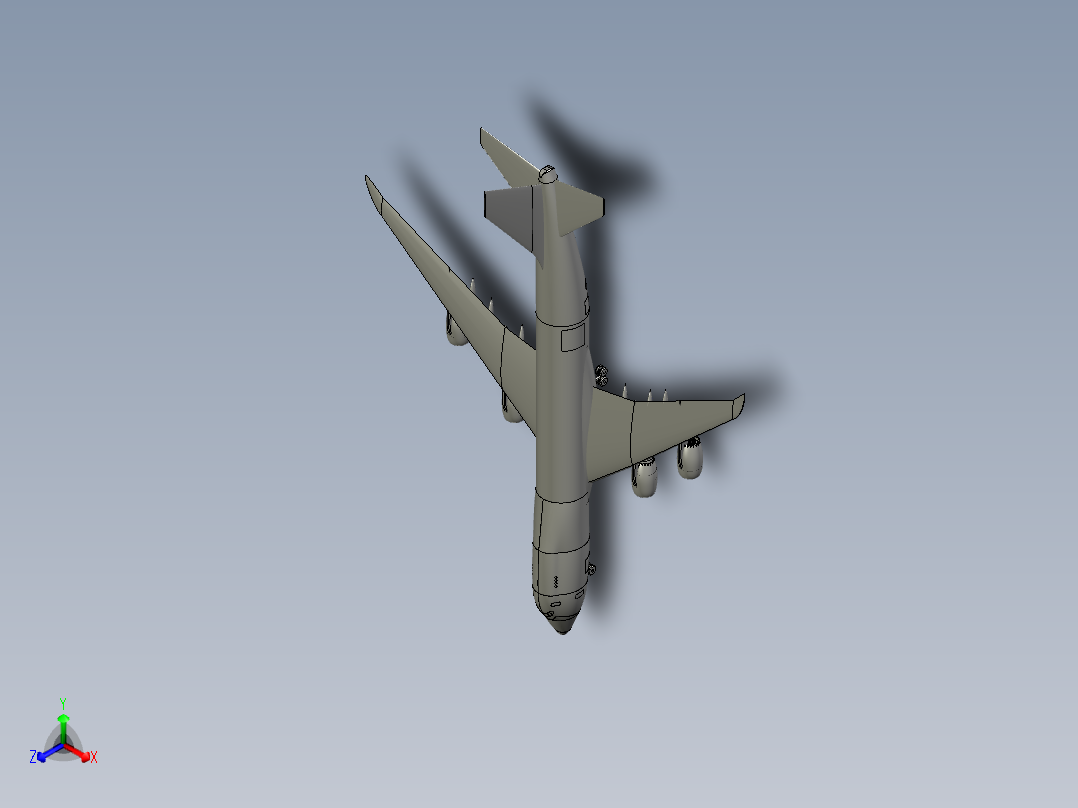 boeing-747-8f-transport-aircraft-multi-part-solid-assembly-model正等轴测图