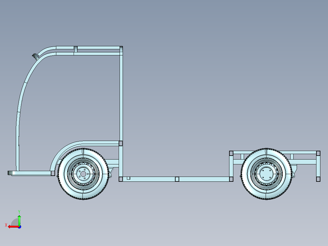 售货车车架左视图