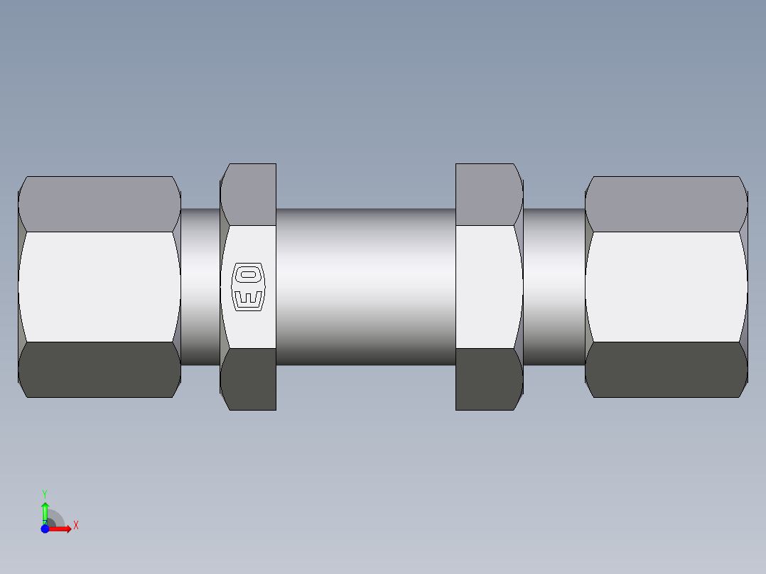 卡套式工业通用硬管接头EO_Bulkhead_union_SV08LCF前视图