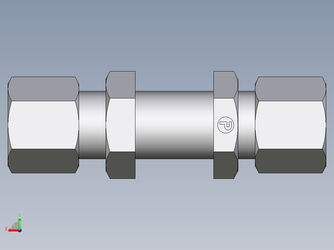 卡套式工业通用硬管接头EO_Bulkhead_union_SV08LCF后视图