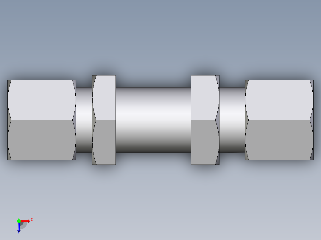 卡套式工业通用硬管接头EO_Bulkhead_union_SV08LCF俯视图