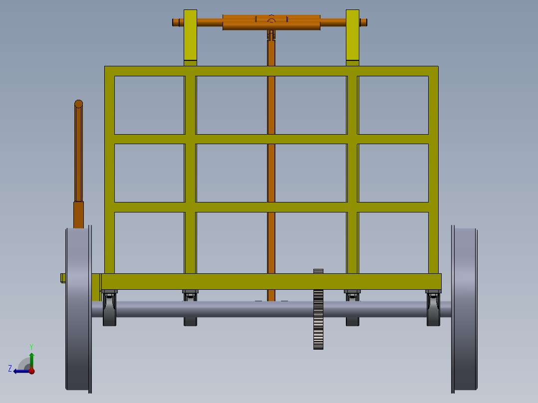 手动轨道车sw18可编辑右视图