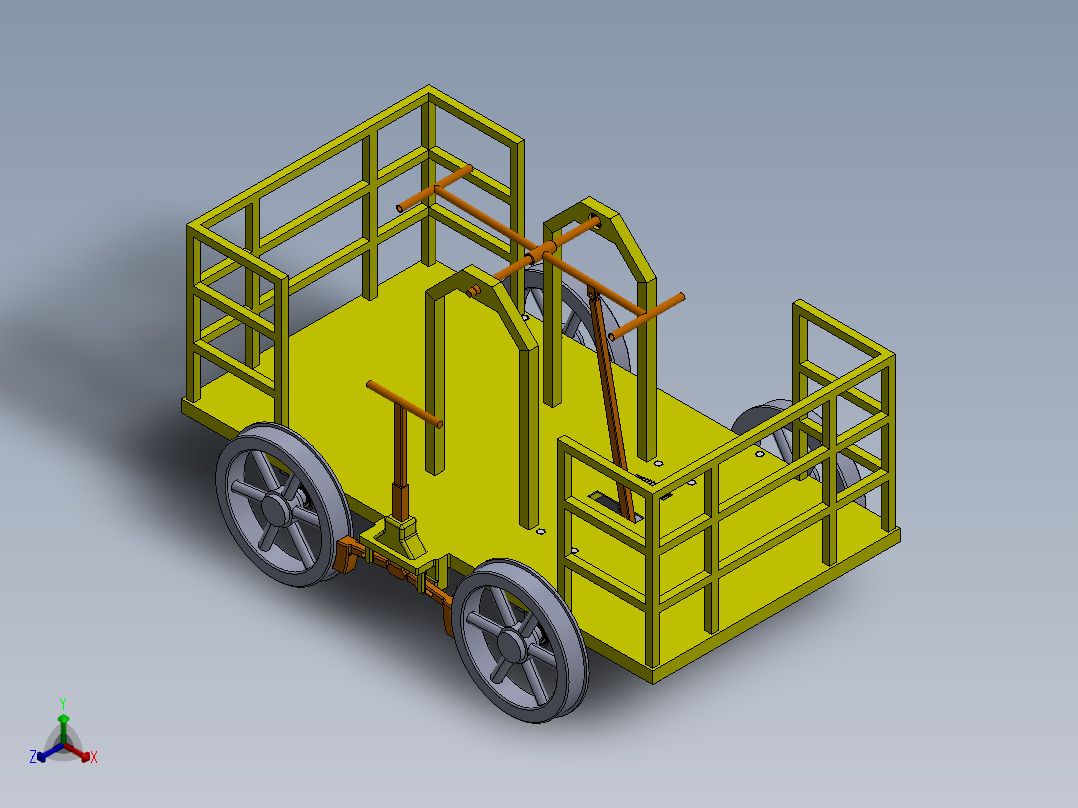 手动轨道车sw18可编辑正等轴测图