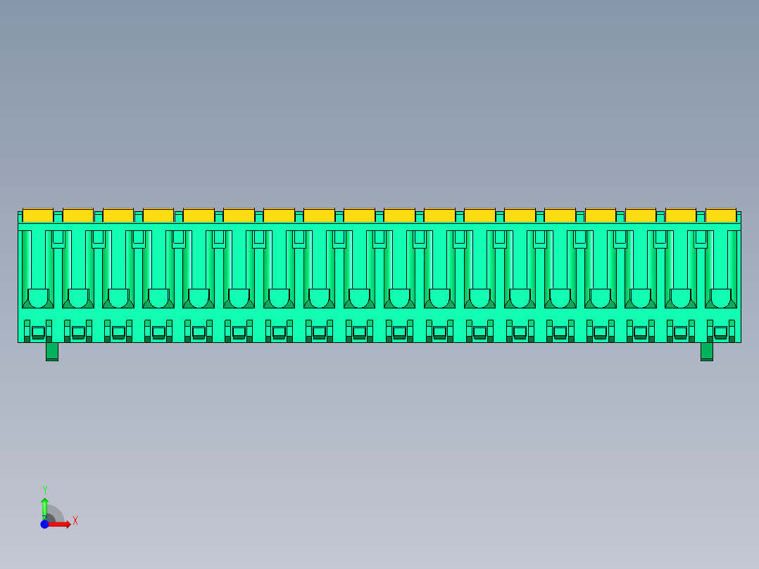 DEGSON 2EDG 系列 5.0mm 可插拔接线端子组-2EDGKDB-5.0-18P-14-00AH前视图