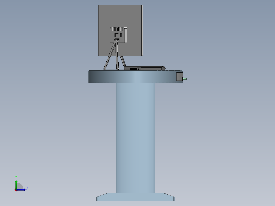 钣金电脑桌A左视图