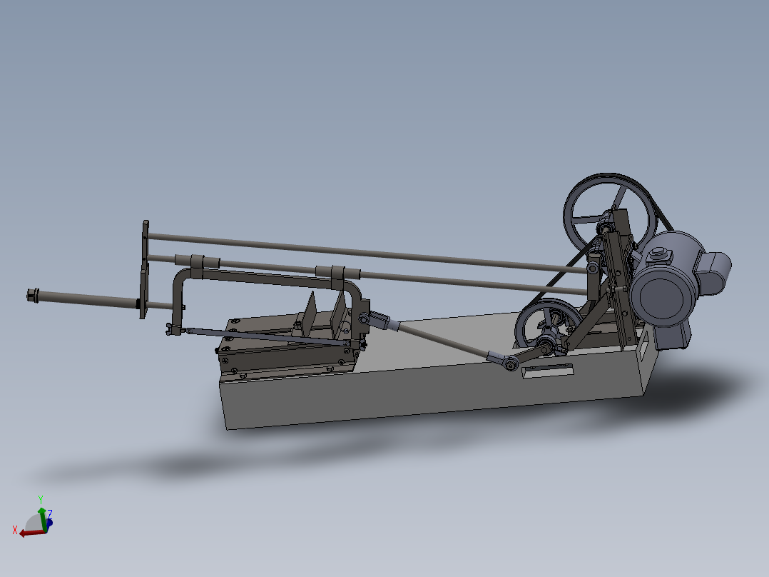 金工锯床电动弓锯<span style='color: red'>3D</span>模型图纸 Solidworks设计