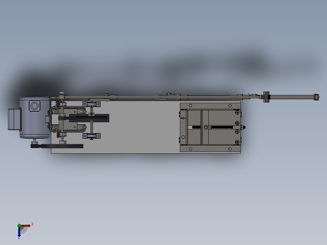 金工锯床电动弓锯3D模型图纸 Solidworks设计俯视图