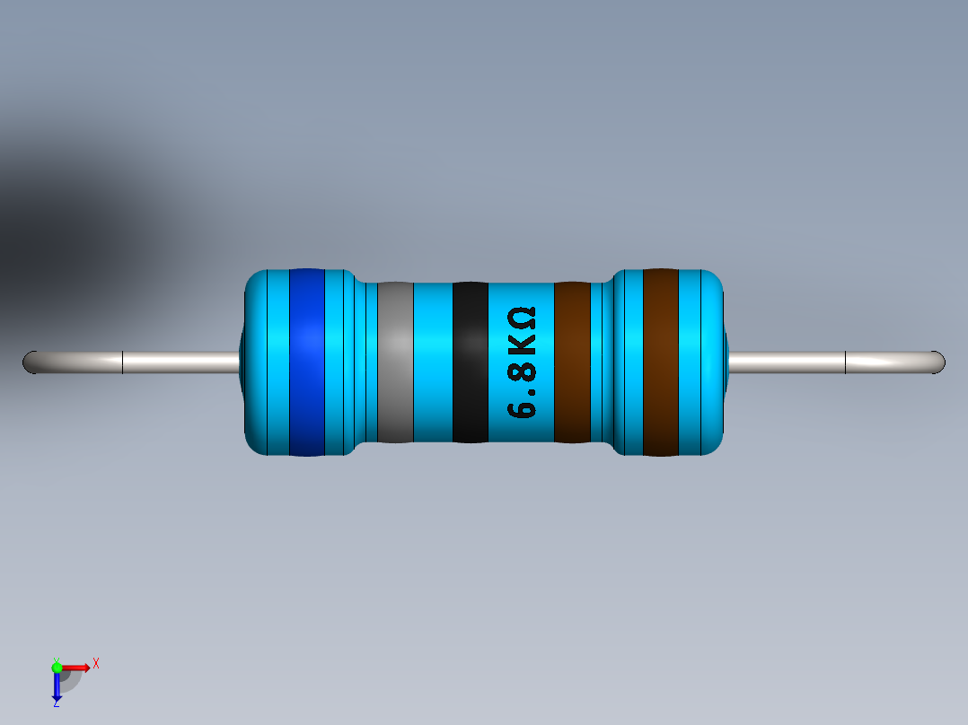 电容器 二极管 电阻器-Resistor 6.8K Ohm 1 Watt俯视图