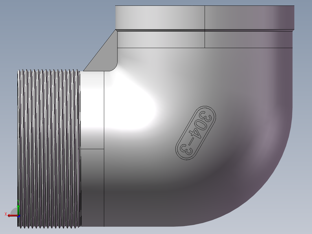 弯头-等径内外丝 DN80后视图