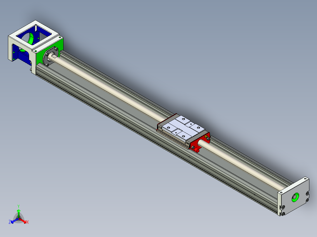 直线模组KKR86C-740A1-F0_W设计图纸正等轴测图