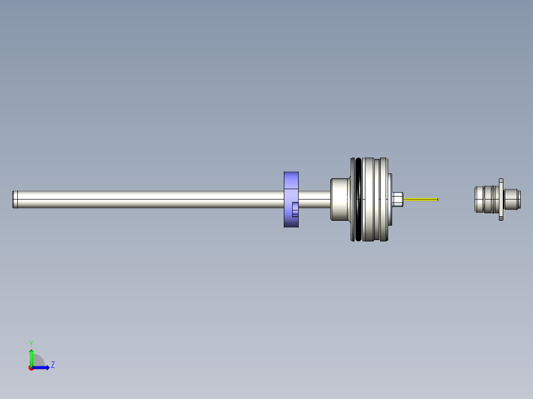 NOVOTECHNIK直线位移传感器TIM - 系列- 带插入式法兰左视图