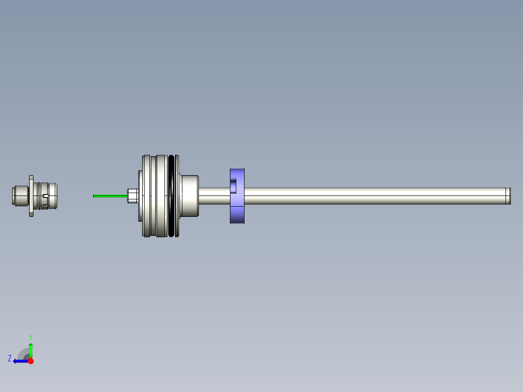 NOVOTECHNIK直线位移传感器TIM - 系列- 带插入式法兰右视图