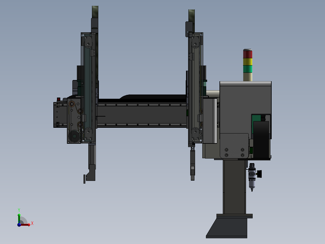 注塑机五轴伺服双截机械手前视图