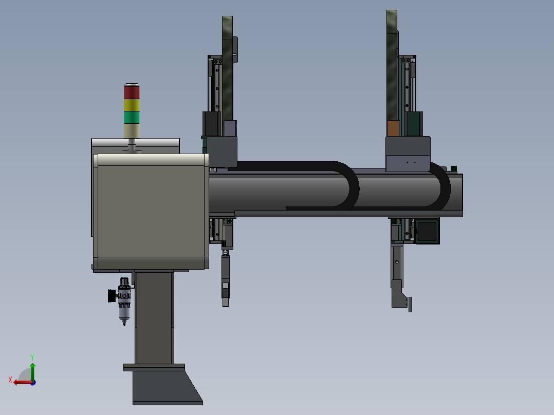 注塑机五轴伺服双截机械手后视图