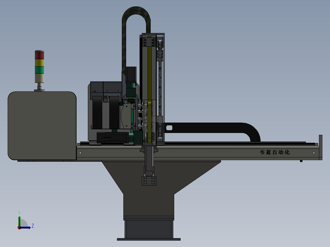 注塑机五轴伺服双截机械手左视图