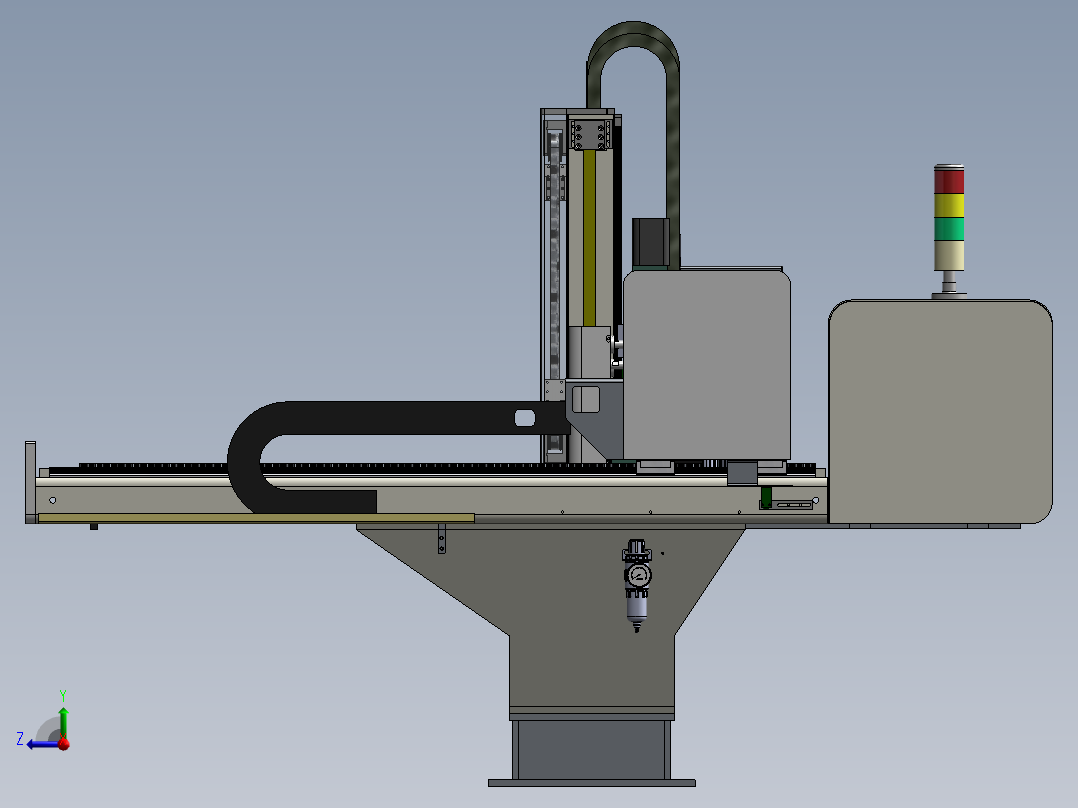 注塑机五轴伺服双截机械手右视图