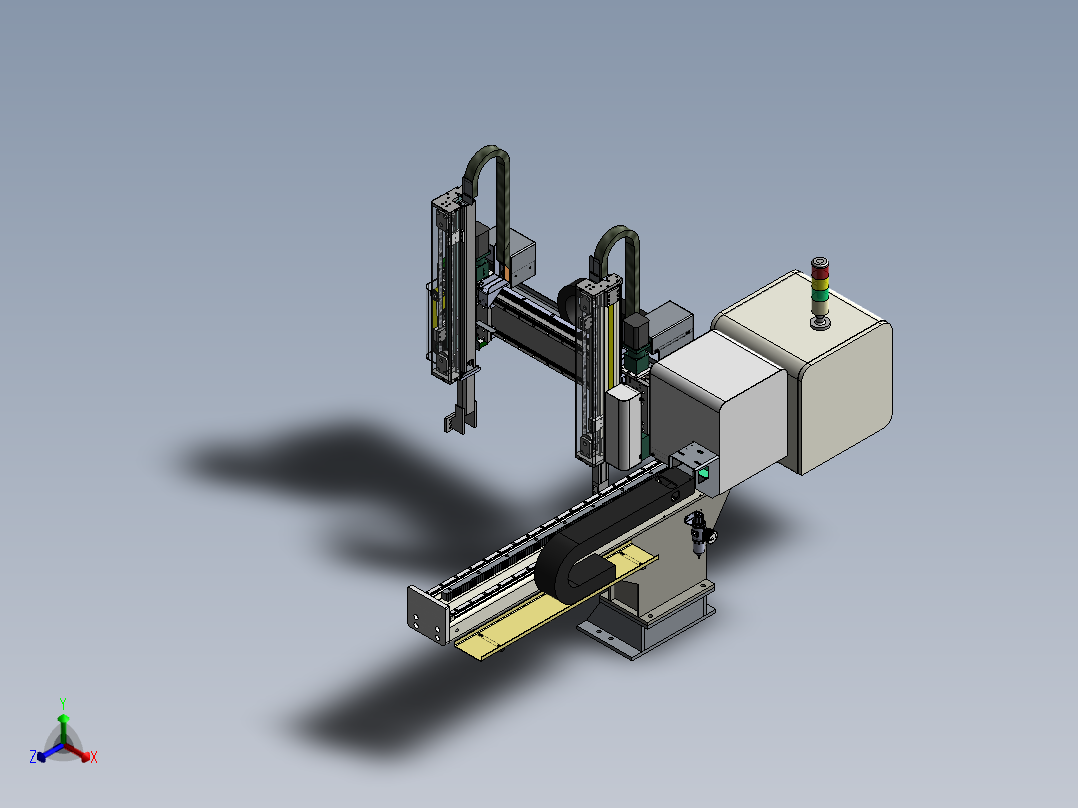 注塑机五轴伺服双截机械手正等轴测图