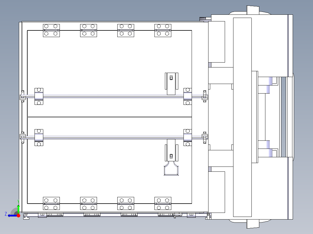 厢式货车车厢CAD及三维CATIA图右视图